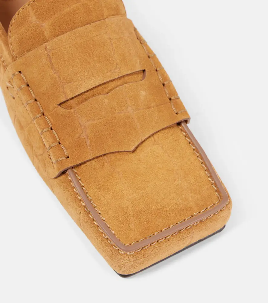 Jacquemus Carré croc-effect suede penny loafers | Thumbnail 4
