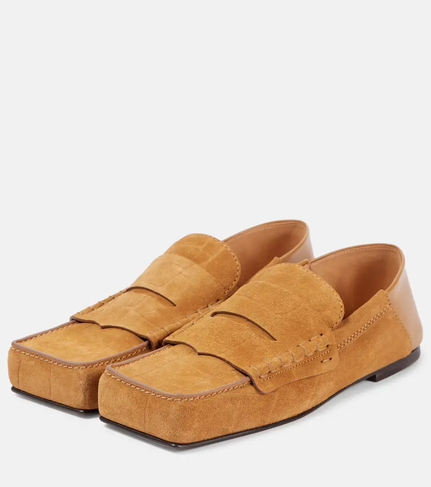 Jacquemus Carré croc-effect suede penny loafers | Thumbnail 5