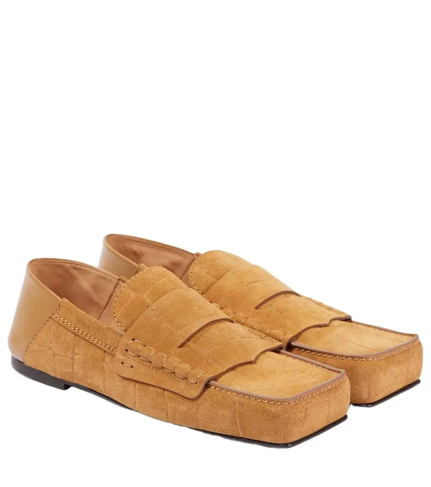 Jacquemus Carré croc-effect suede penny loafers | Image 1 Jacquemus Carré croc-effect suede penny loafers | Image 1