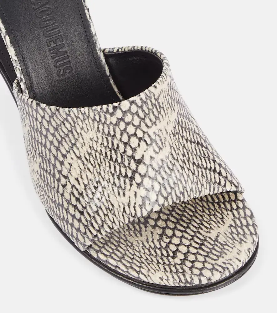 Jacquemus Doubles snake-effect leather mules | Thumbnail 4 Jacquemus Doubles snake-effect leather mules | Thumbnail 4