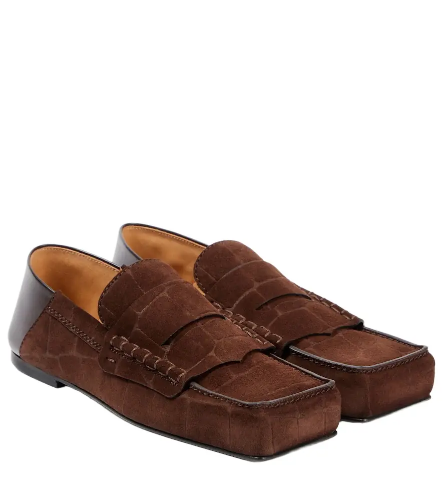 Jacquemus Carré leather penny loafers