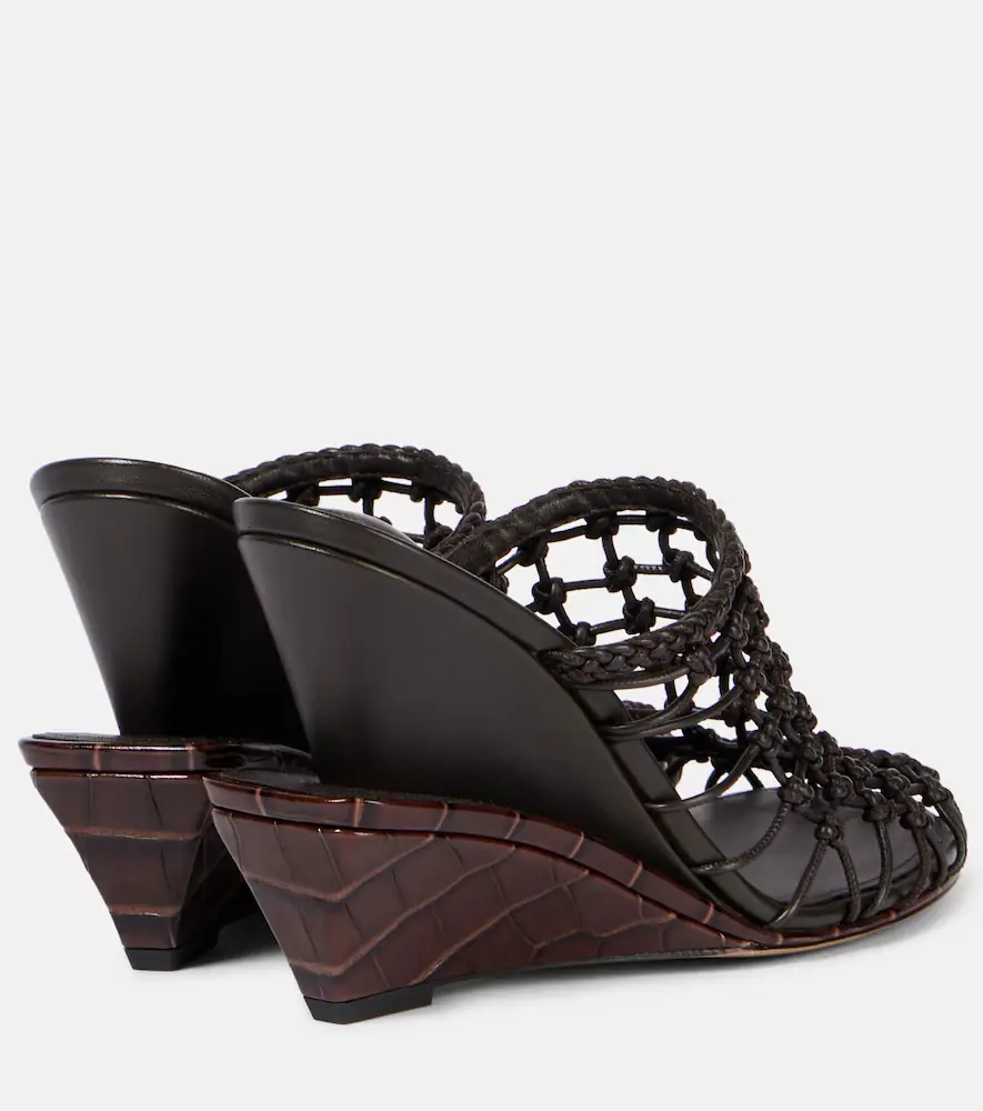Jacquemus Double 110 woven leather wedge mules | Thumbnail 3 Jacquemus Double 110 woven leather wedge mules | Thumbnail 3