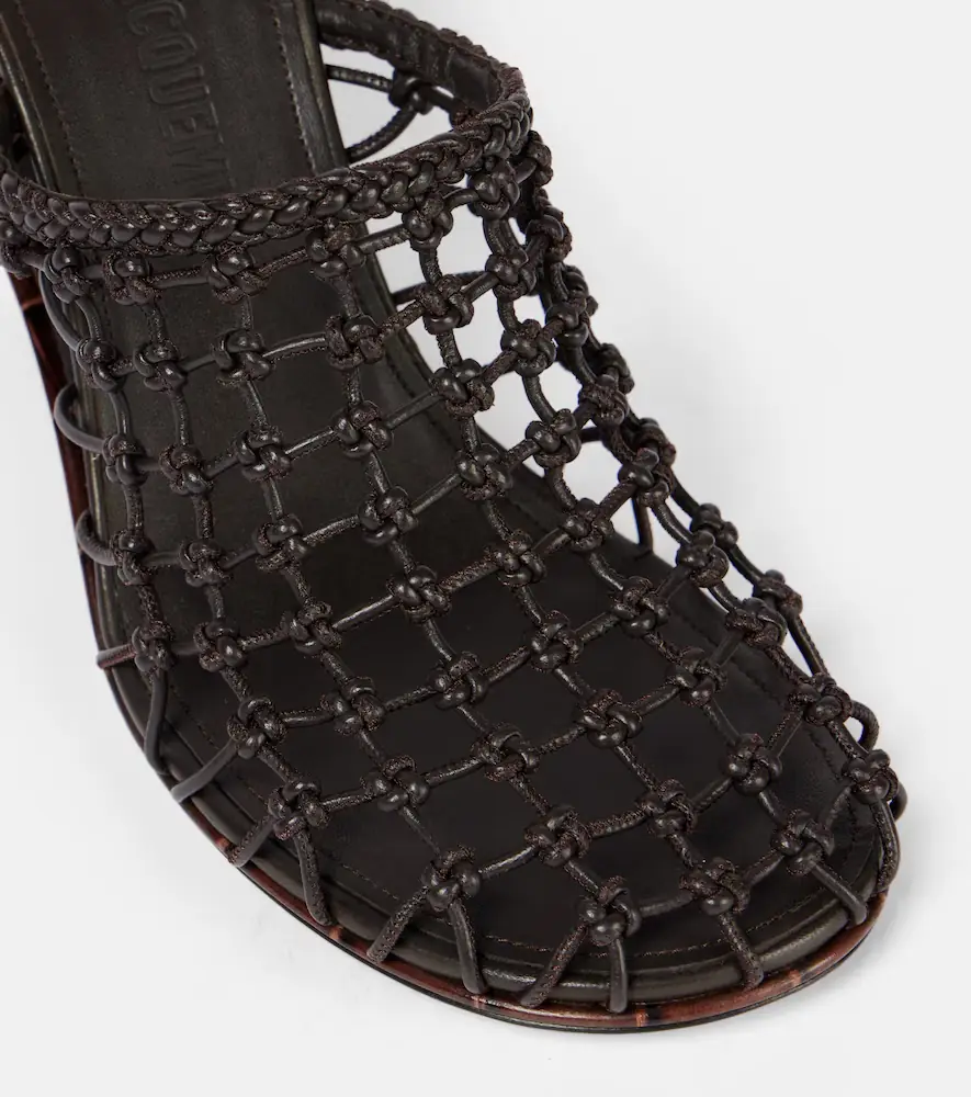 Jacquemus Double 110 woven leather wedge mules | Thumbnail 4 Jacquemus Double 110 woven leather wedge mules | Thumbnail 4
