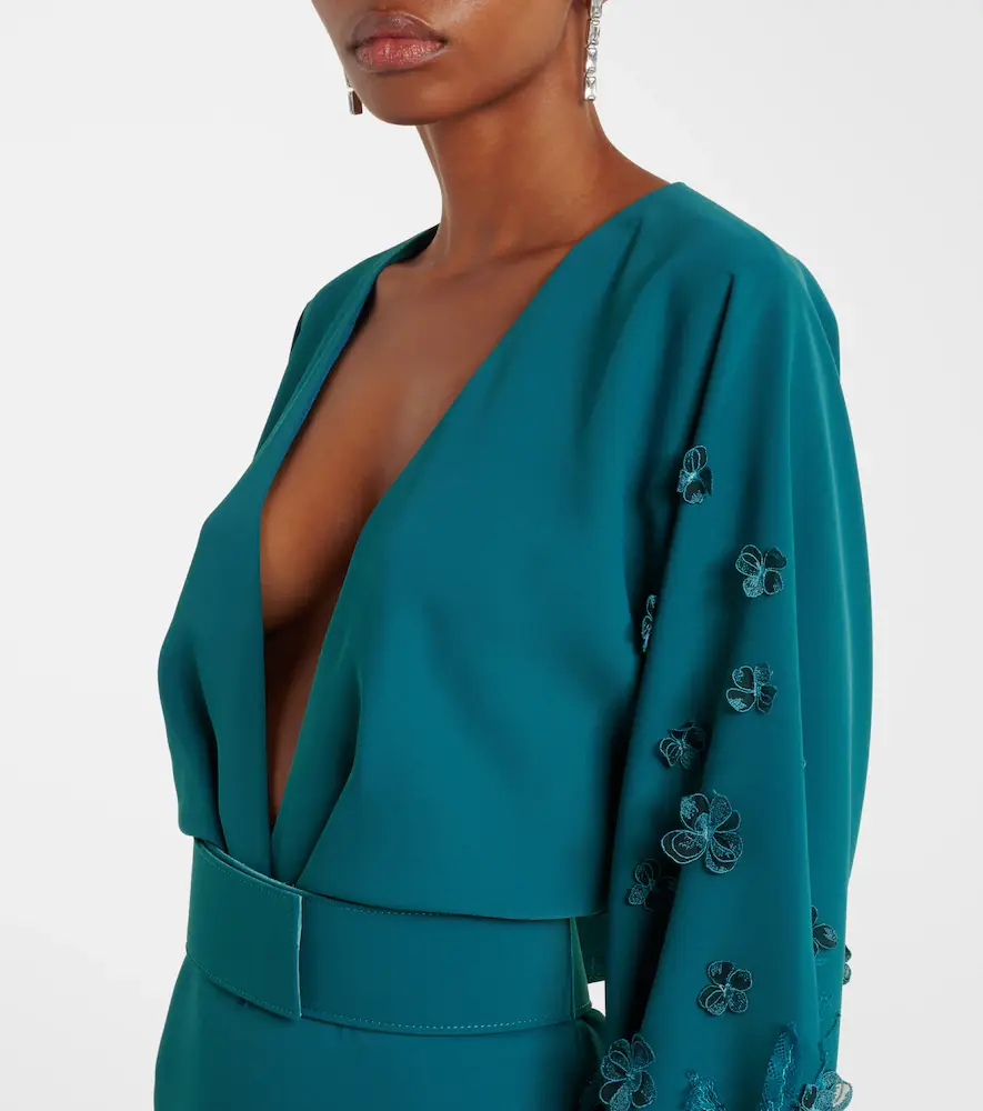 Costarellos Lace-trimmed draped midi dress | Thumbnail 5 Costarellos Lace-trimmed draped midi dress | Thumbnail 5