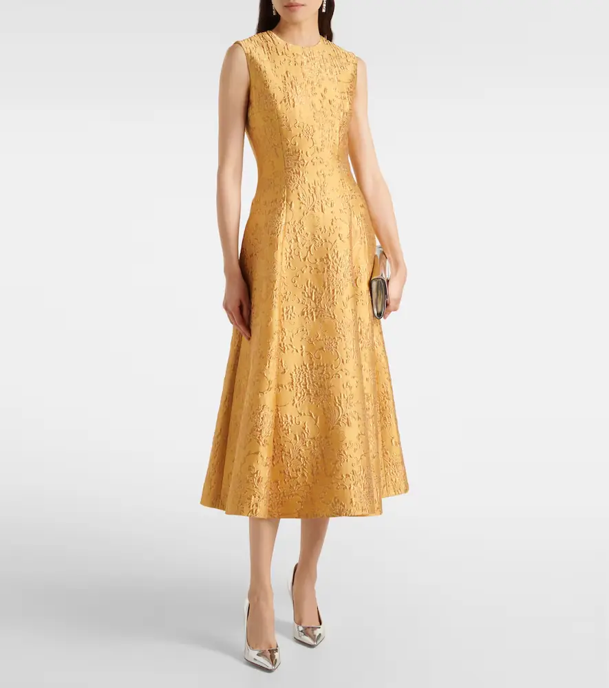 Emilia Wickstead Mara floral embossed jacquard midi dress | Thumbnail 2