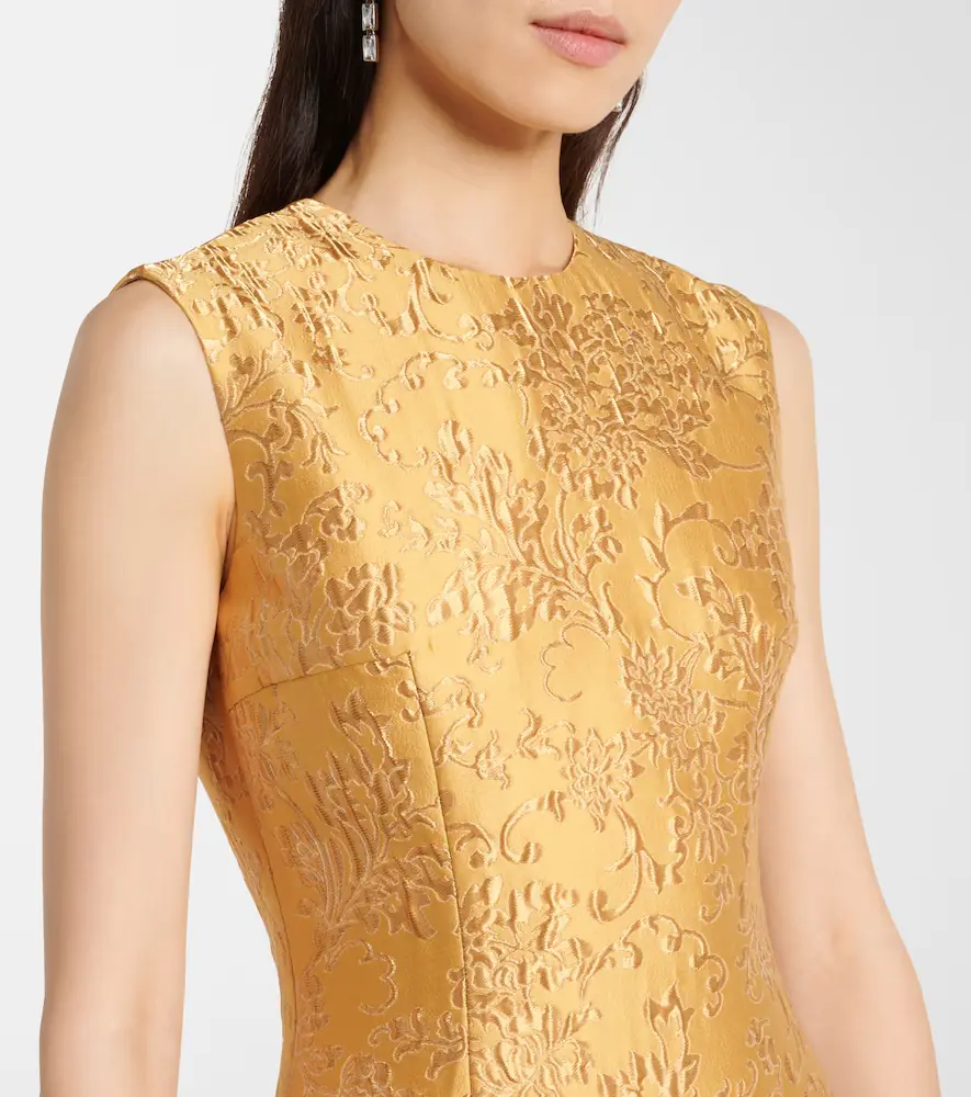Emilia Wickstead Mara floral embossed jacquard midi dress | Thumbnail 3