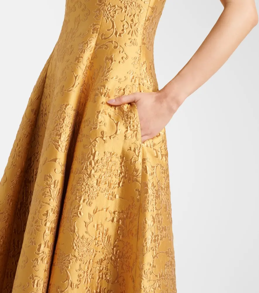 Emilia Wickstead Mara floral embossed jacquard midi dress | Thumbnail 4