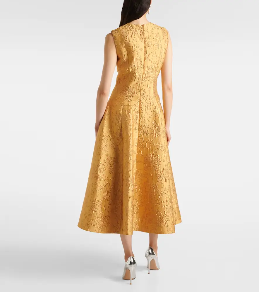 Emilia Wickstead Mara floral embossed jacquard midi dress | Thumbnail 5