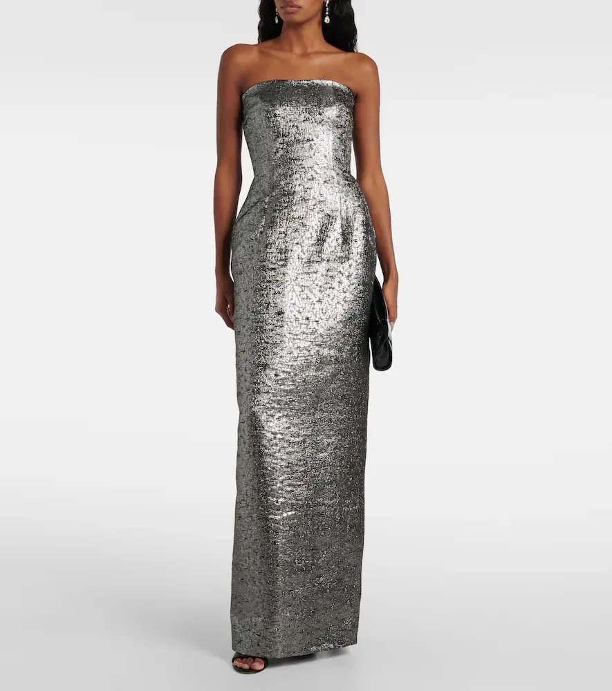 Emilia Wickstead Laelia jacquard bustier gown | Thumbnail 3 Emilia Wickstead Laelia jacquard bustier gown | Thumbnail 3