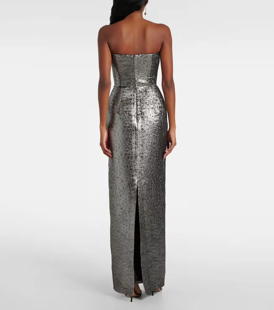 Emilia Wickstead Laelia jacquard bustier gown | Thumbnail 4 Emilia Wickstead Laelia jacquard bustier gown | Thumbnail 4