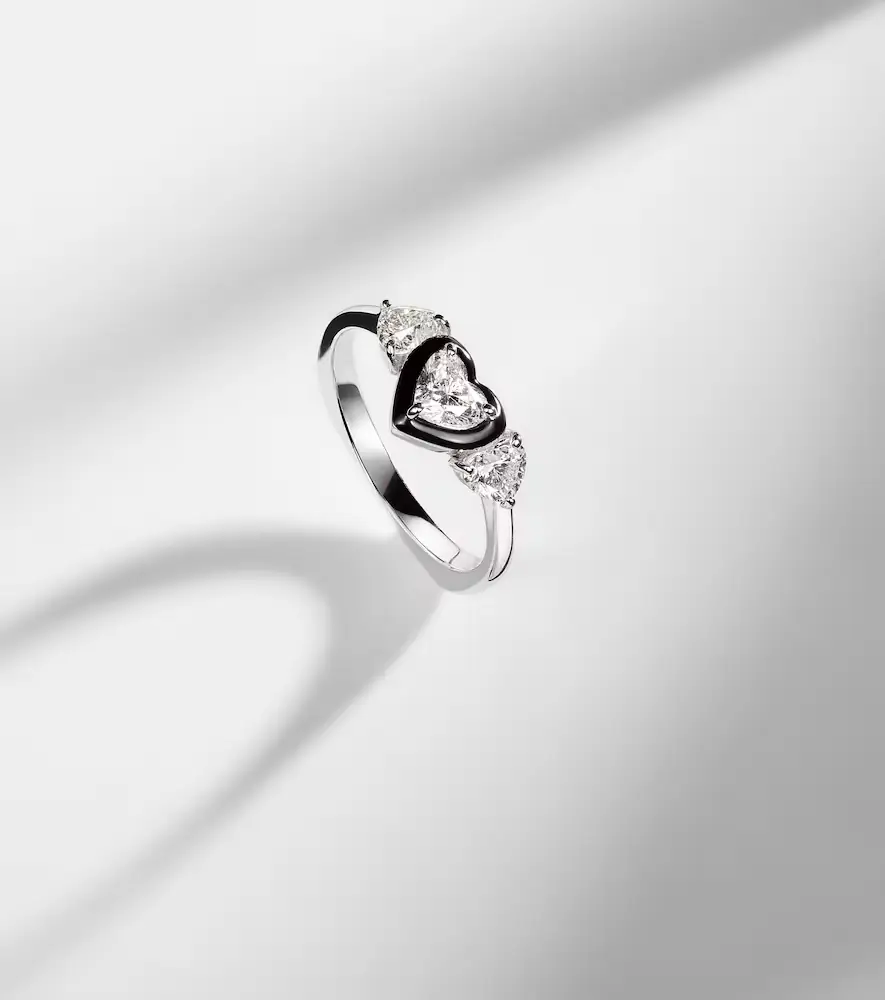 Kamyen 18kt white gold and enamel pinky ring with diamonds | Thumbnail 5