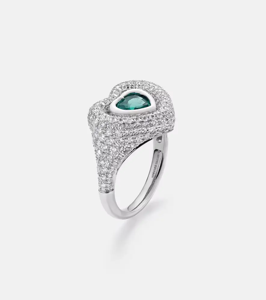 Kamyen Manaal 2.0 Heart Pinky 18kt white gold ring with tanzanite and diamonds | Thumbnail 3