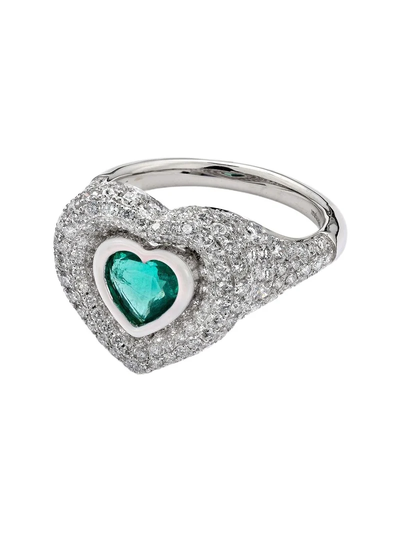 Manaal 2.0 Heart Pinky 18kt white gold ring with tanzanite and diamonds