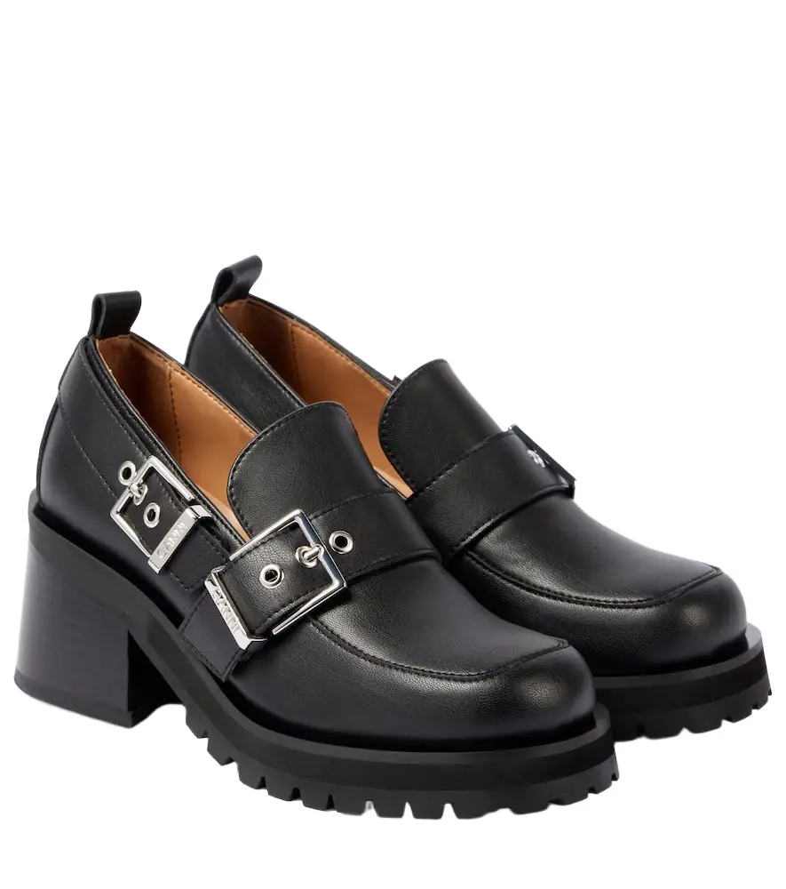 Ganni Feminine faux leather platform loafers | Image 1 Ganni Feminine faux leather platform loafers | Image 1
