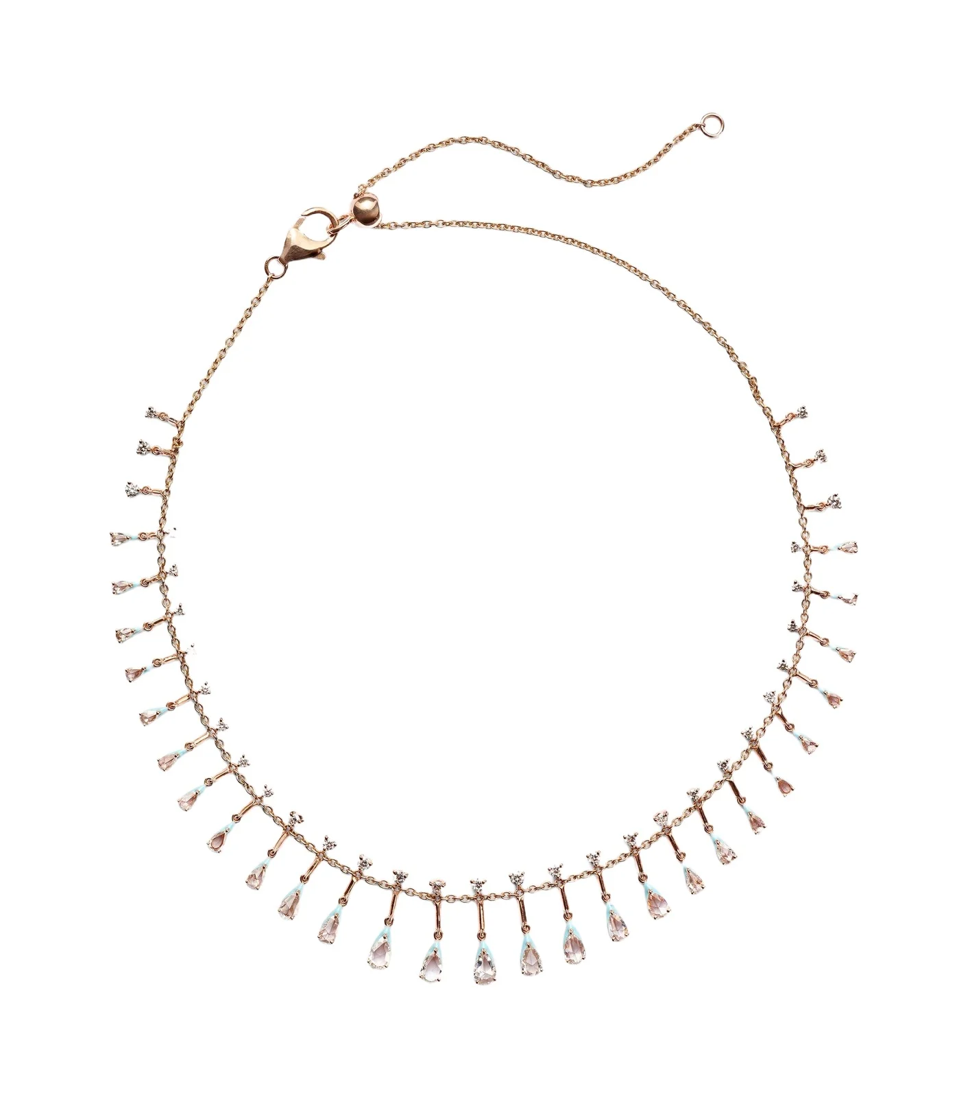 Golden Drop 18kt rose gold necklace with diamonds