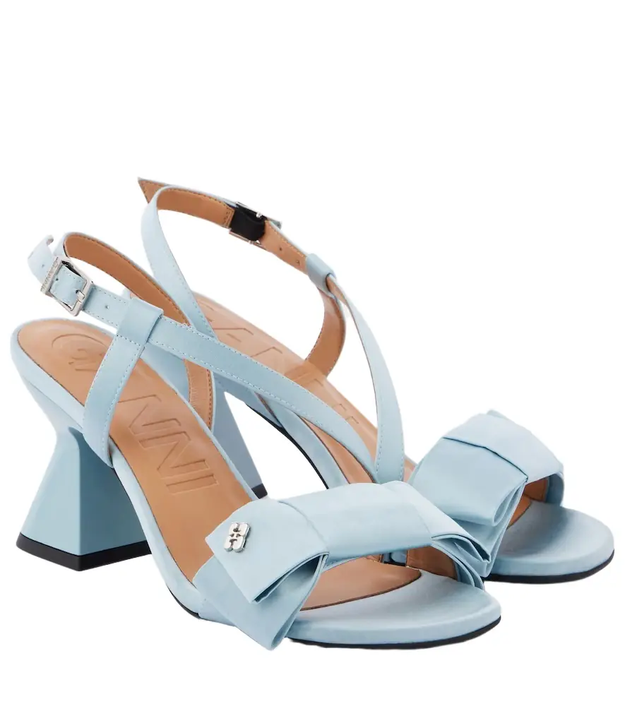 Ganni Big Bow satin sandals | Image 1 Ganni Big Bow satin sandals | Image 1