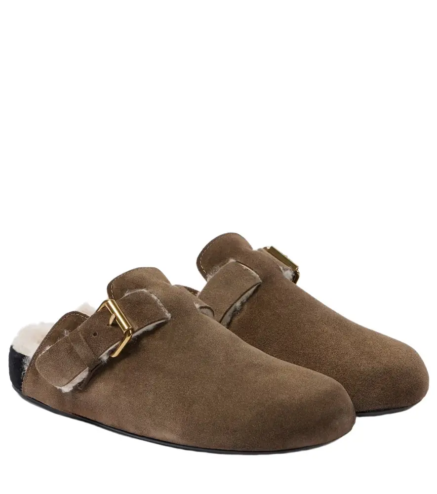 Isabel Marant Mirvin shearling-lined suede clogs