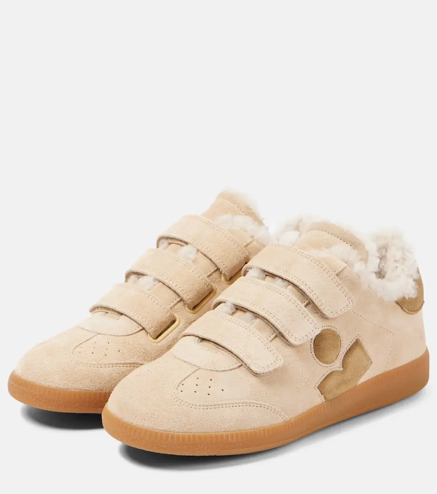 Isabel Marant Beth shearling-trimmed leather sneakers | Thumbnail 2