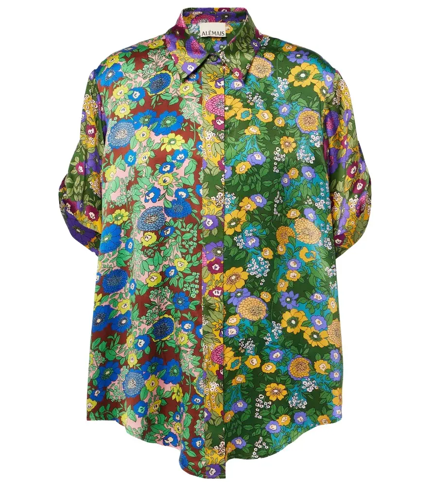 Alemais Alémais Printed silk satin shirt | Image 1 Alemais Alémais Printed silk satin shirt | Image 1