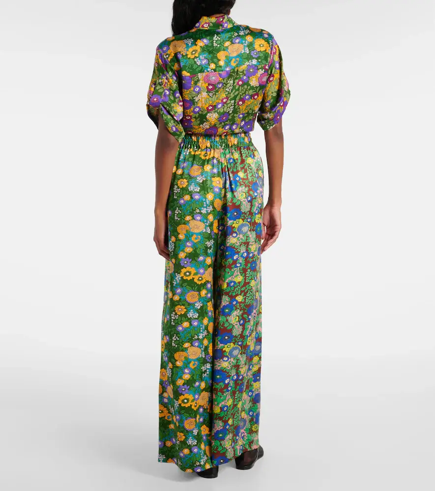 ALÉMAIS Alémais Printed silk satin wide-leg pants | Thumbnail 2