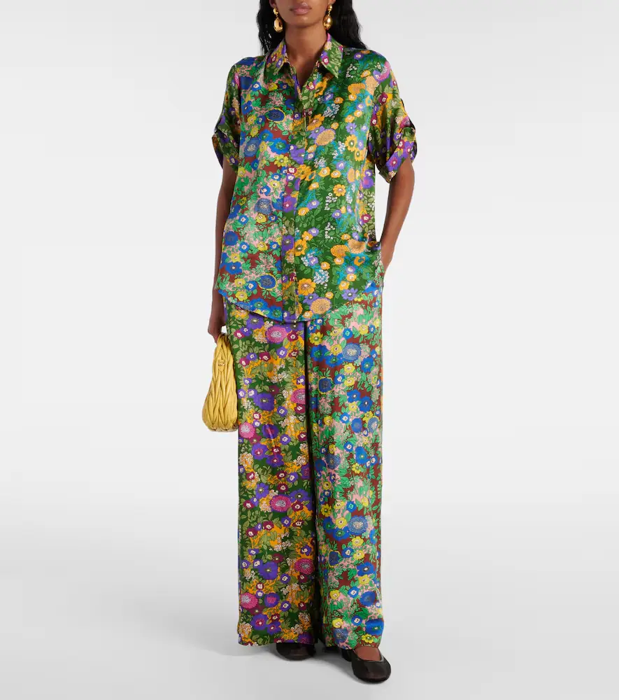 ALÉMAIS Alémais Printed silk satin wide-leg pants | Thumbnail 4
