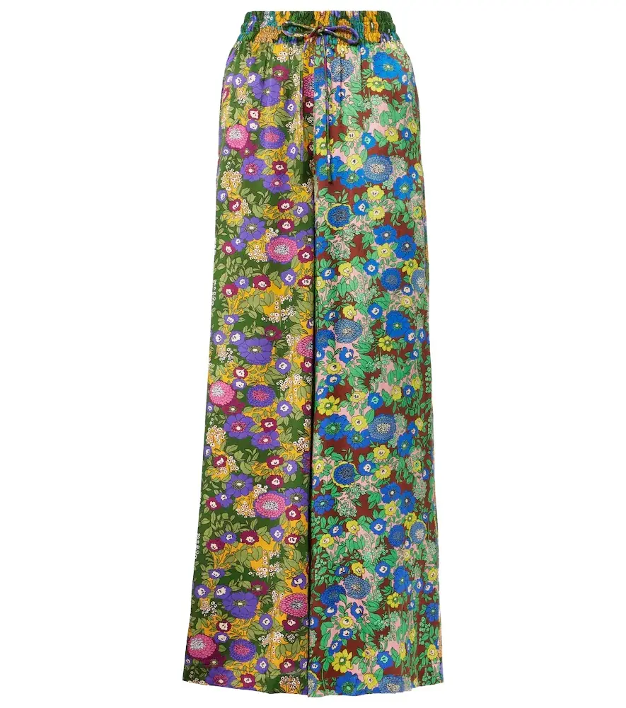 Alemais Alémais Printed silk satin wide-leg pants | Image 1 Alemais Alémais Printed silk satin wide-leg pants | Image 1