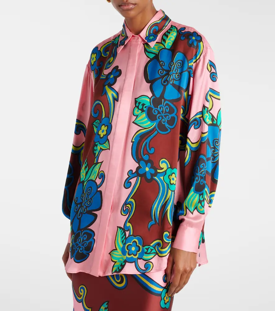 ALÉMAIS Alémais Floral puff-sleeve silk satin shirt | Thumbnail 5