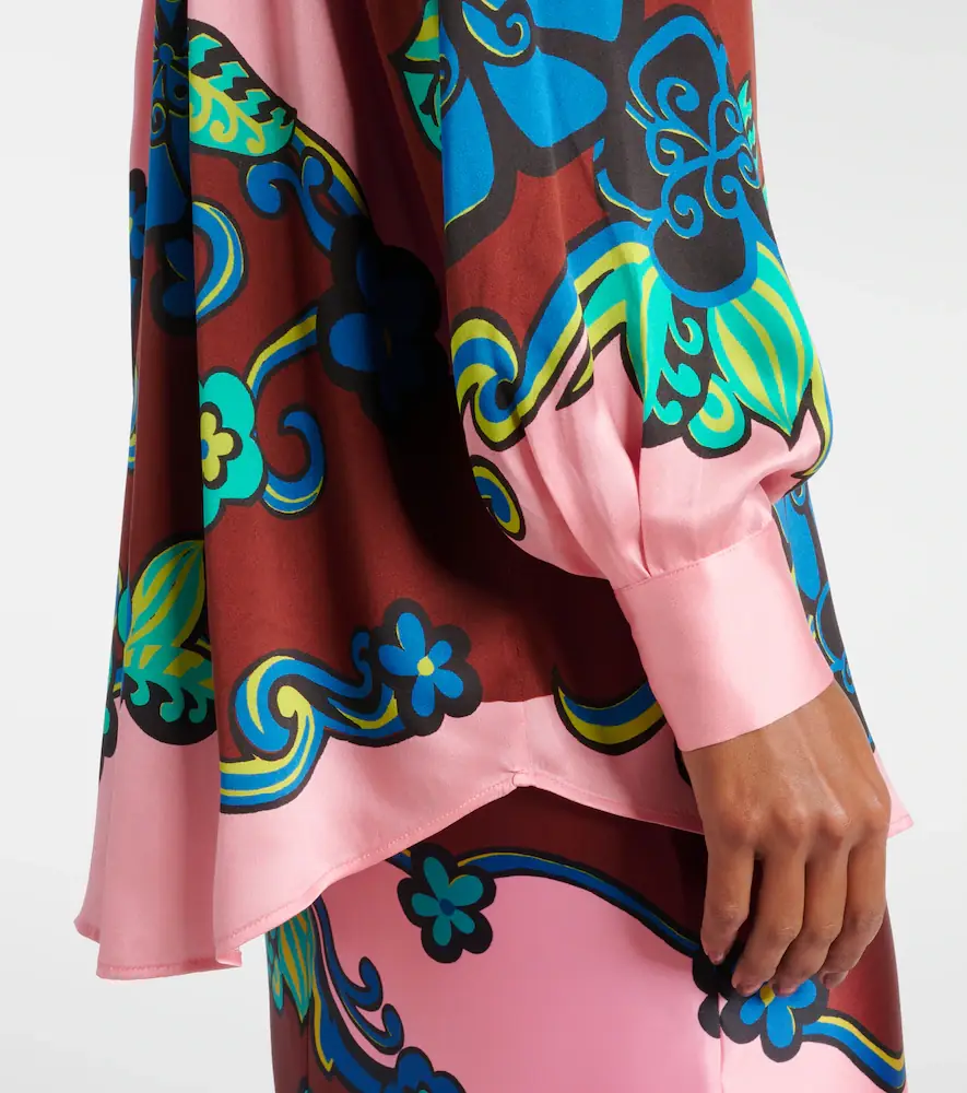 ALÉMAIS Alémais Floral puff-sleeve silk satin shirt | Thumbnail 6