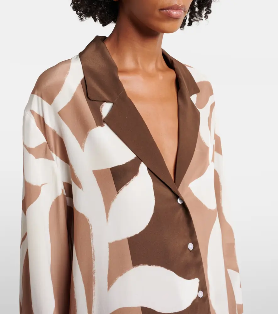 SIR. Portia silk satin pajama shirt | Thumbnail 5