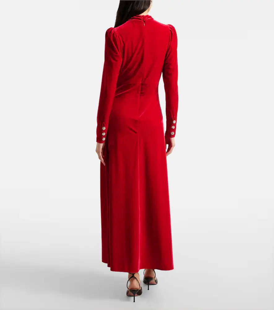 Ganni Velvet jersey midi dress | Thumbnail 3