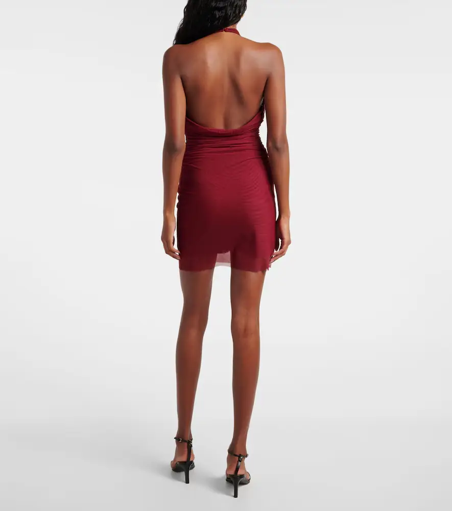 SIR. Toni halterneck mesh minidress | Thumbnail 5
