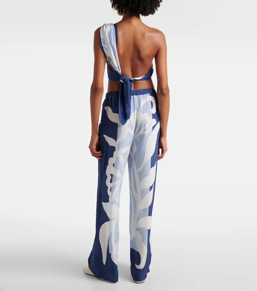 SIR. Sorrento printed silk satin wide-leg pants | Thumbnail 3 SIR. Sorrento printed silk satin wide-leg pants | Thumbnail 3
