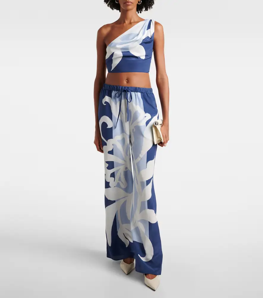SIR. Sorrento printed silk satin wide-leg pants | Thumbnail 5 SIR. Sorrento printed silk satin wide-leg pants | Thumbnail 5