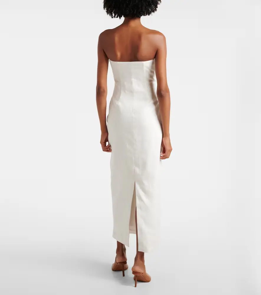 SIR. Evalita linen bustier maxi dress | Thumbnail 2