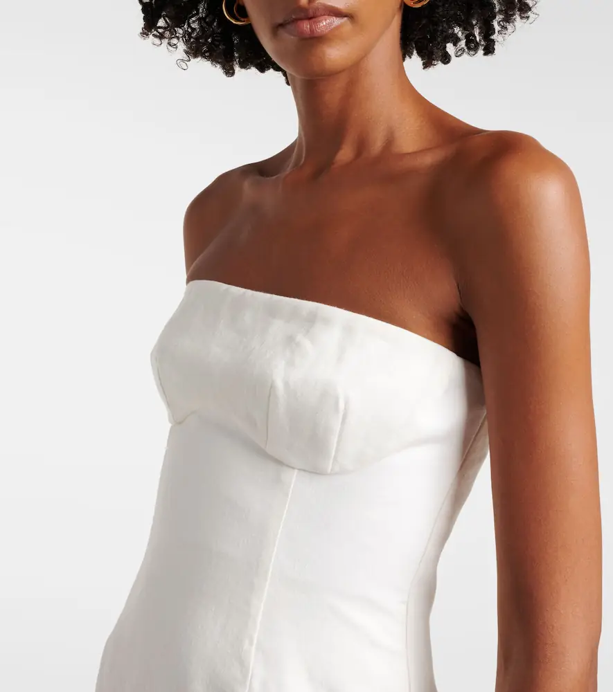 SIR. Evalita linen bustier maxi dress | Thumbnail 5
