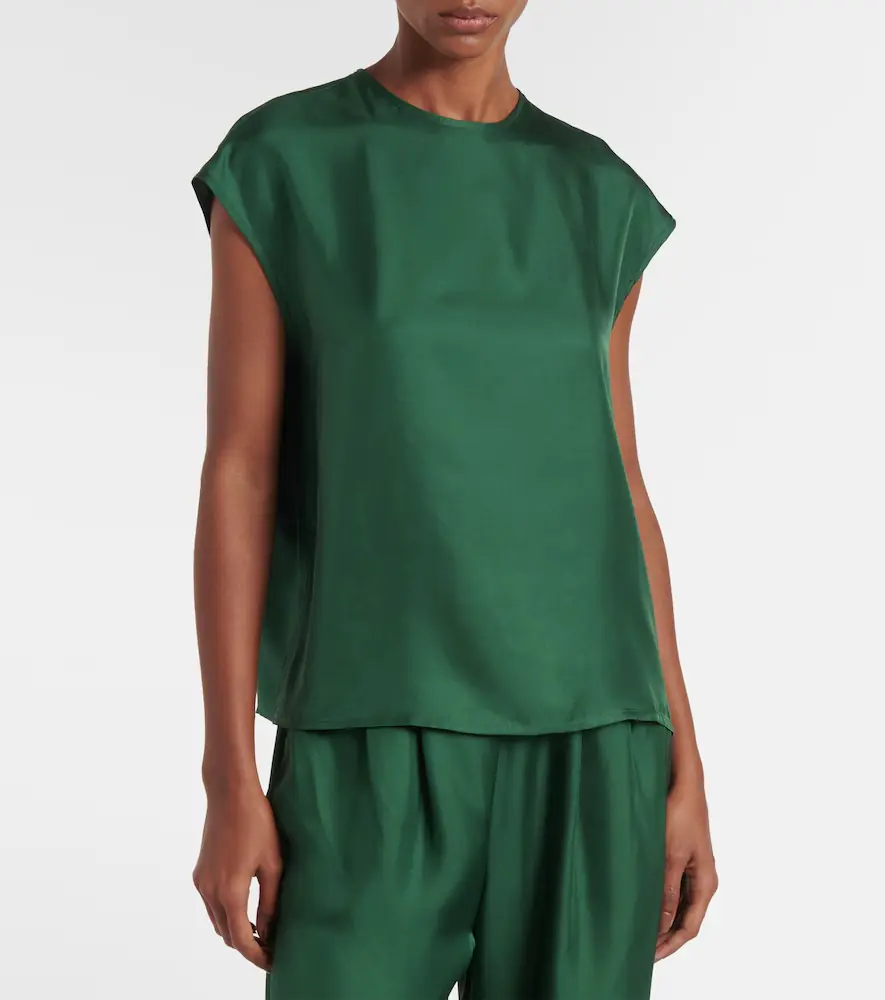 Asceno Dasha silk twill top | Thumbnail 2