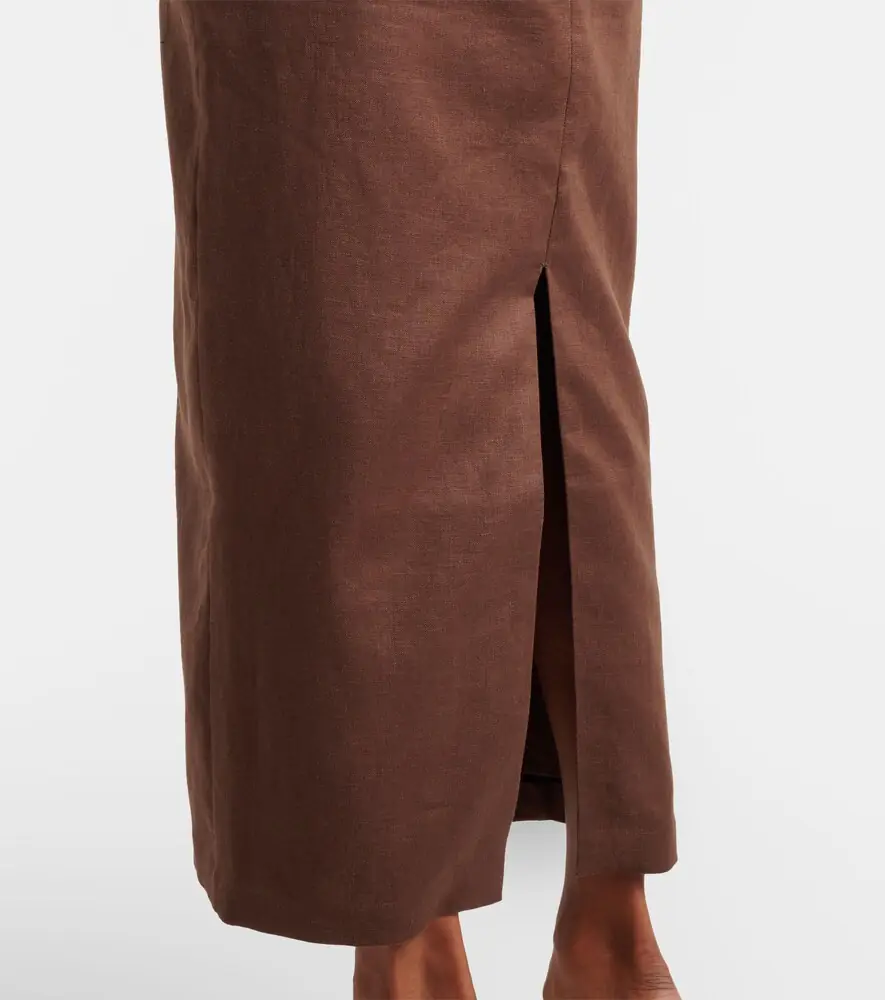 SIR. Evalita linen bustier maxi dress | Thumbnail 4