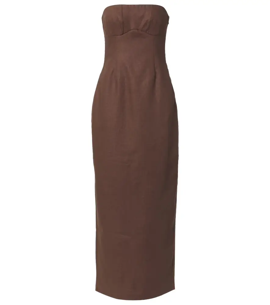 SIR. Evalita linen bustier maxi dress