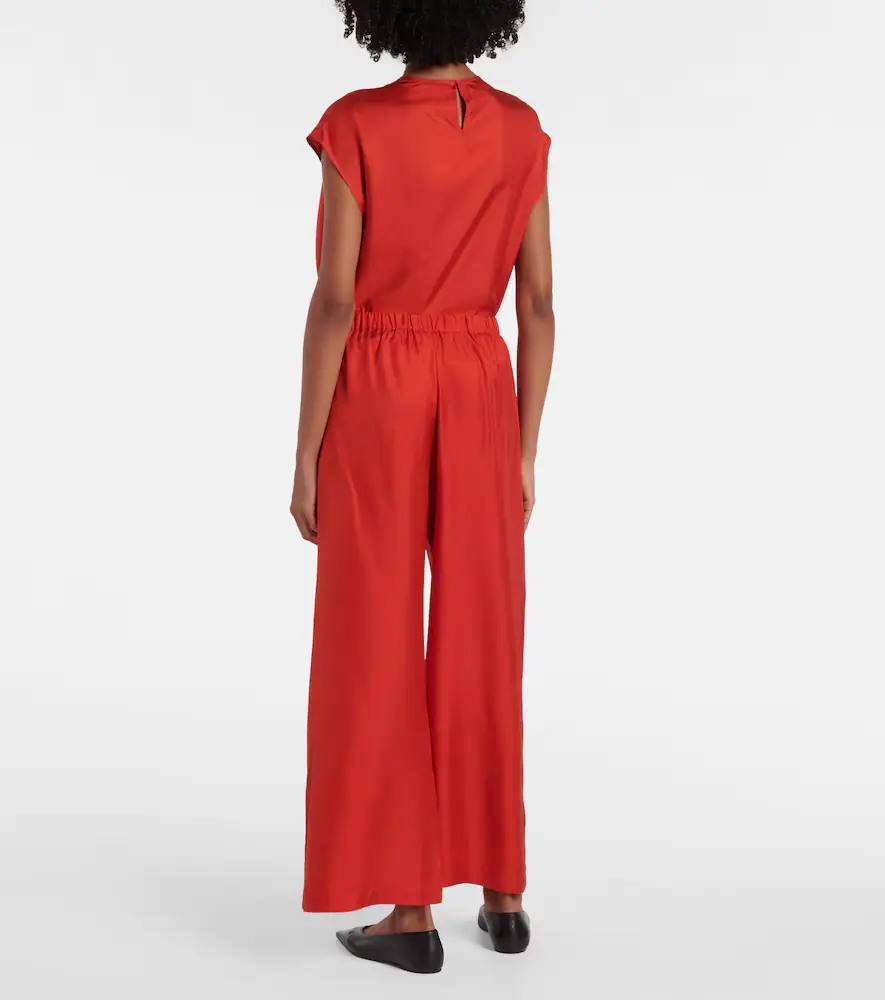 ASCENO Isola silk twill wide-leg pants | Thumbnail 3 ASCENO Isola silk twill wide-leg pants | Thumbnail 3
