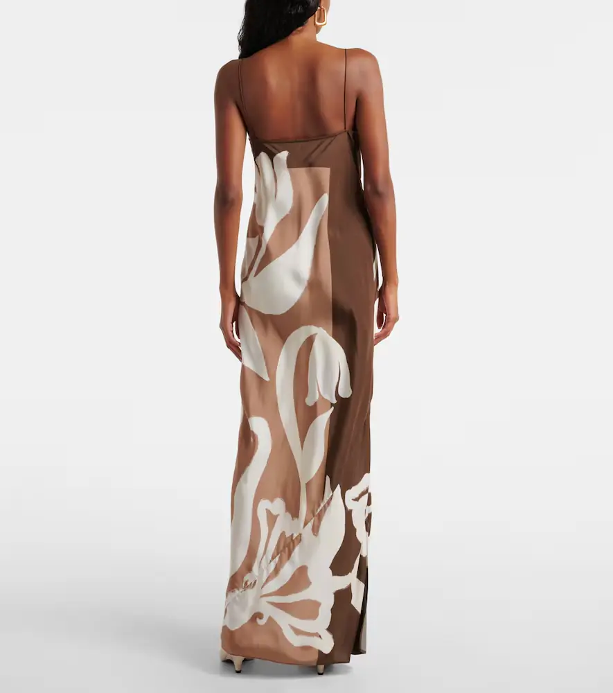 SIR. Floral printed silk satin maxi dress | Thumbnail 3