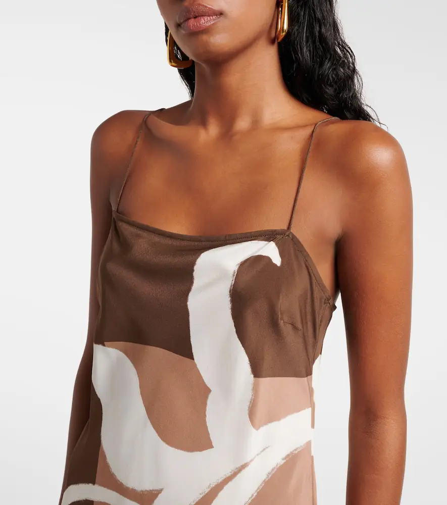 SIR. Floral printed silk satin maxi dress | Thumbnail 4
