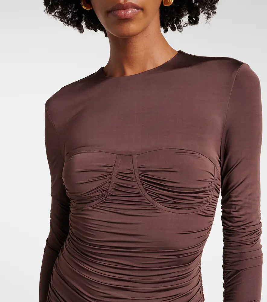 SIR. Alessia draped jersey and satin maxi dress | Thumbnail 3