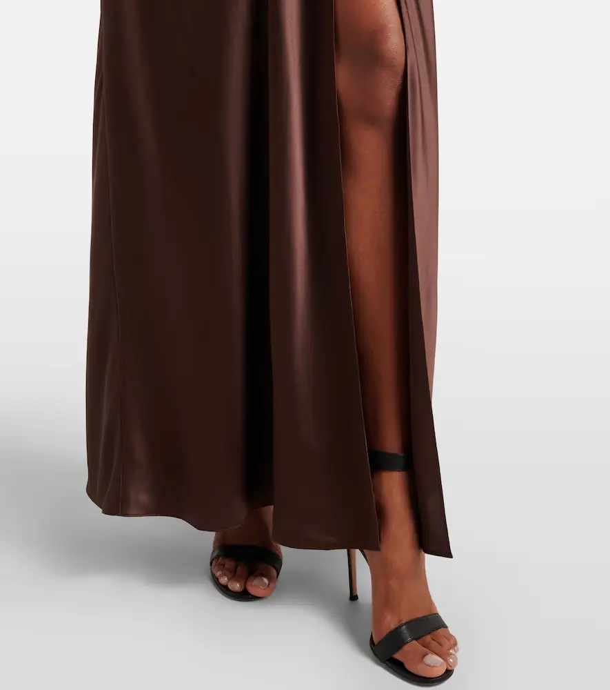 SIR. Alessia draped jersey and satin maxi dress | Thumbnail 6