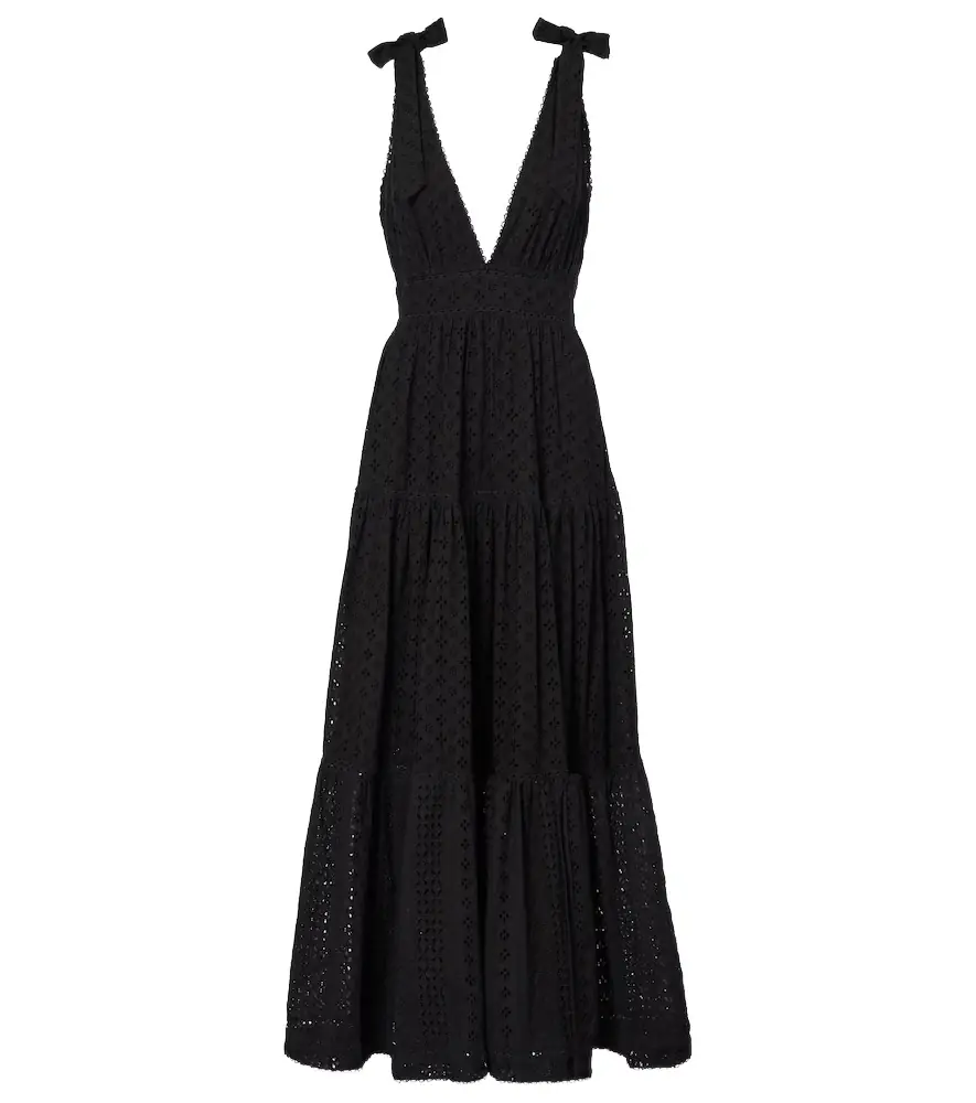 Poupette St Barth Cara tiered cotton maxi dress