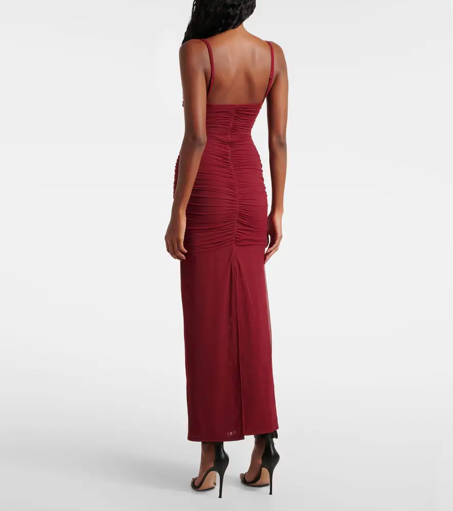 SIR. Toni ruched mesh maxi dress | Thumbnail 5