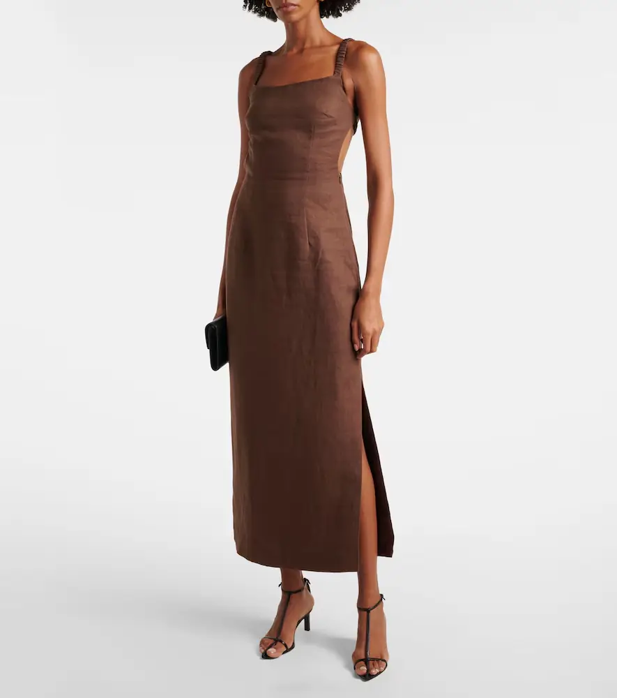 SIR. Linen midi dress | Thumbnail 4