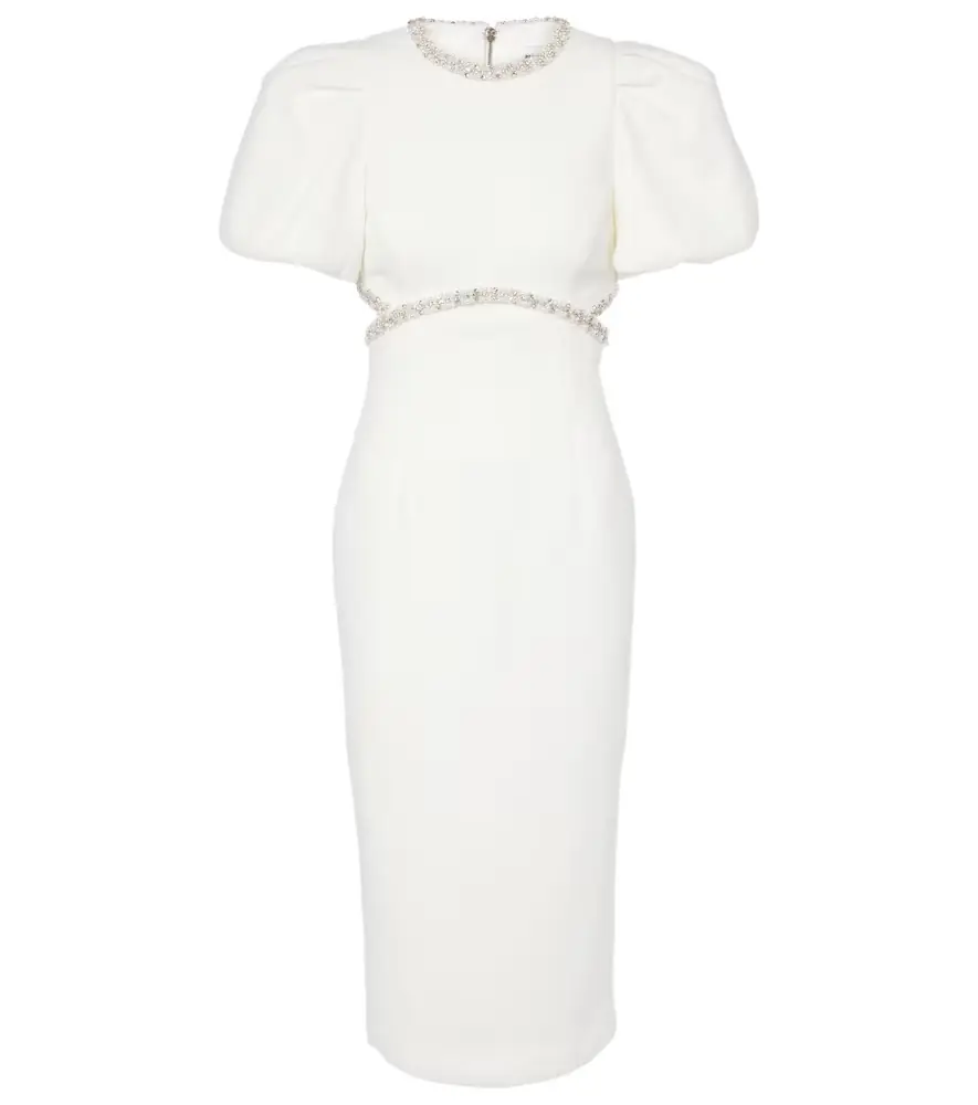 Rebecca Vallance Bridal Alicia embellished crêpe midi dress | Image 1 Rebecca Vallance Bridal Alicia embellished crêpe midi dress | Image 1