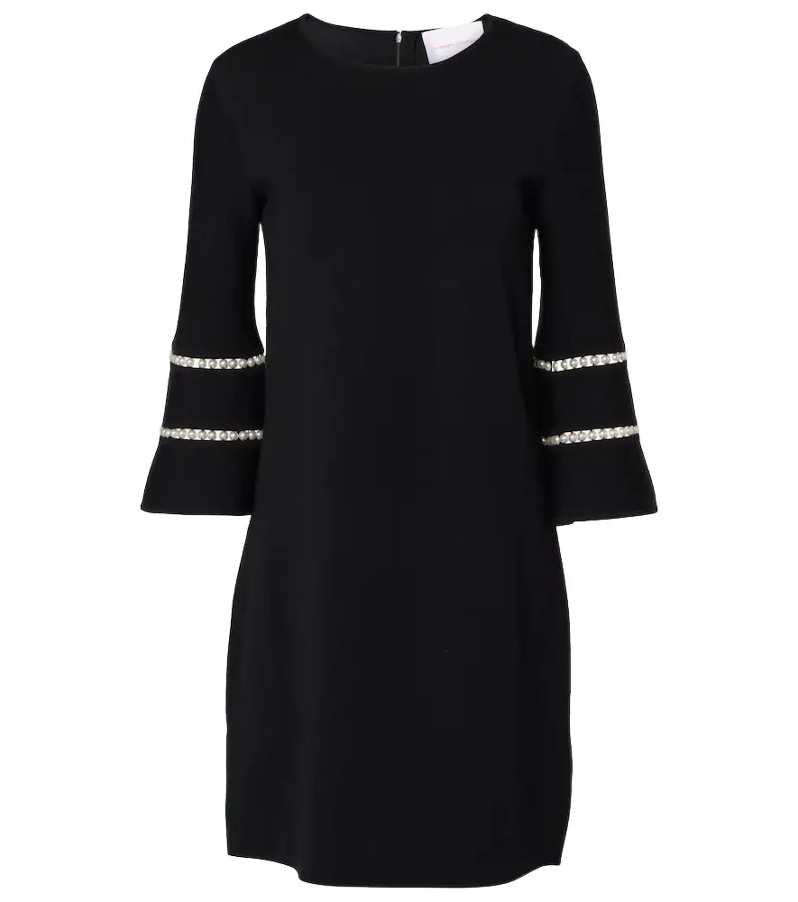 Carolina Herrera Embellished wool-blend minidress