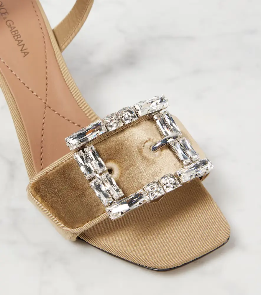 Dolce & Gabbana Embellished velvet sandals | Thumbnail 2