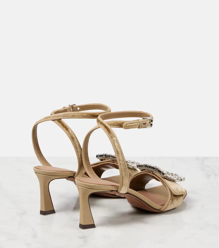 Dolce & Gabbana Embellished velvet sandals | Thumbnail 4